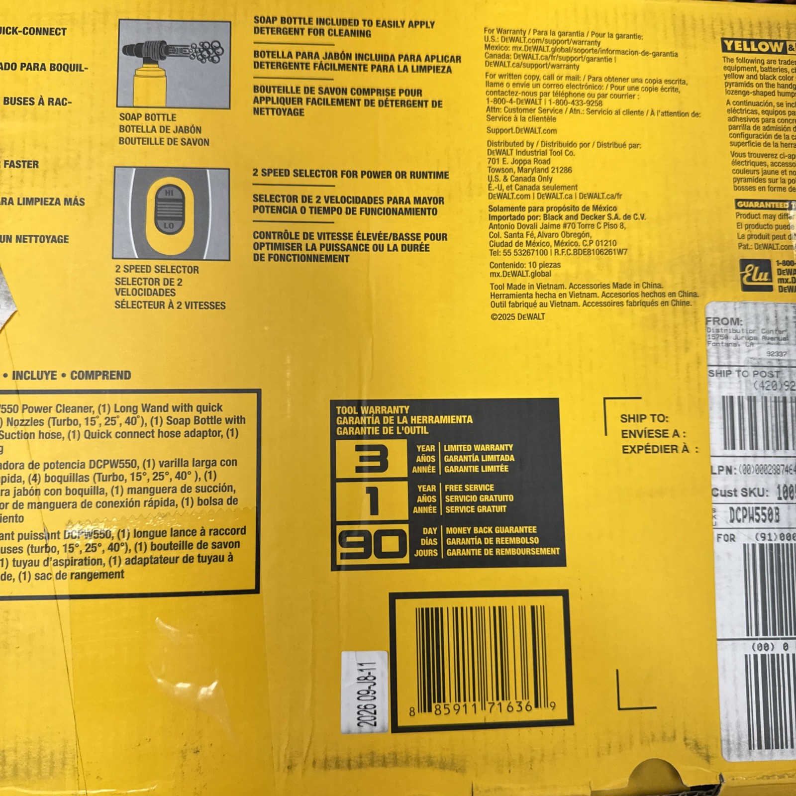 DeWalt DCPW550B 20V MAX 550 PSI Cordless Power Cleaner Open Box Tool Only