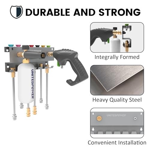 Pressure Washer Gun Holder Wall Mount – Foam Cannon & Tool Storage Rack, Organiz