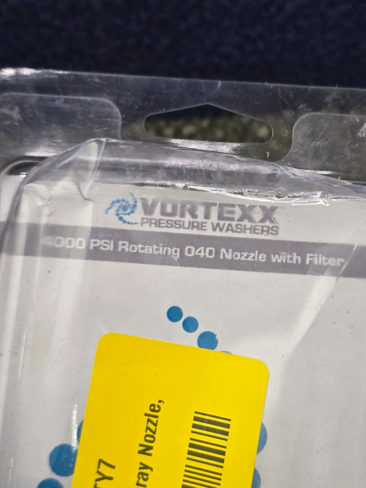 VORTEXX 850TY7: Pressure Washer Spray Nozzle 4 Nozzle Size 4,000PSI 5 GPM Rotary