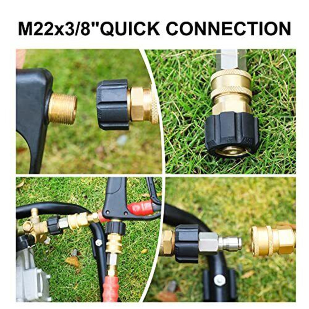 M22 14mm to 3/8 inch Quick Connect Adapter Kit for Pressure Washer