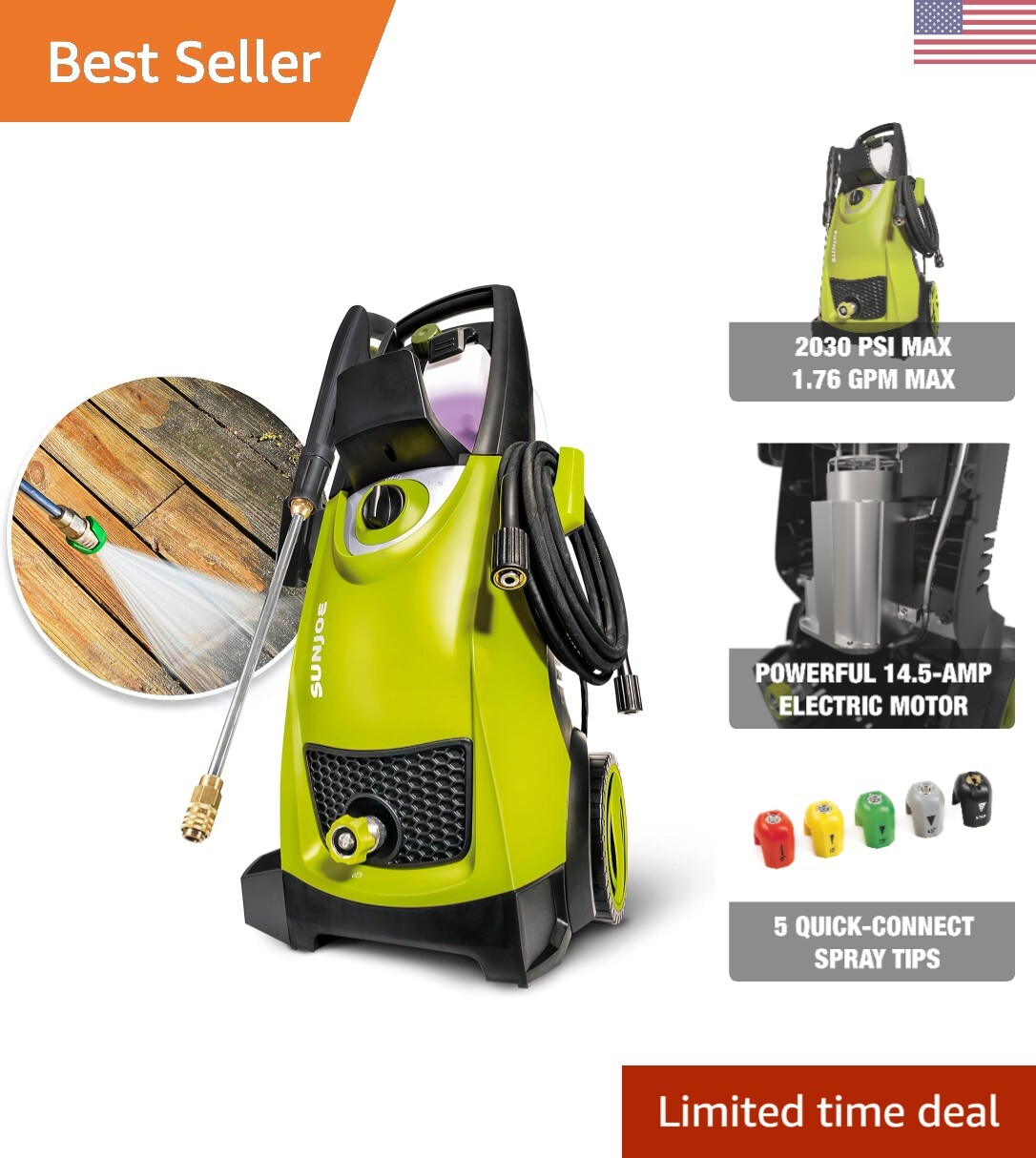 Ultimate All-in-One Electric Pressure Washer – Versatile Cleaning – 2030 PSI