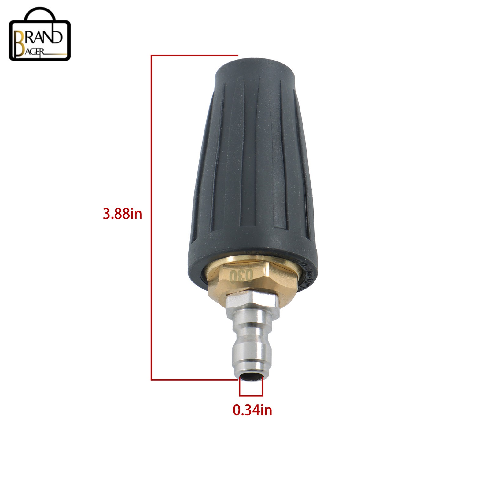 3600 Psi High Pressure 1/4 Inch Rotating Turbine Nozzle Set W/ 5 Spray Nozzles