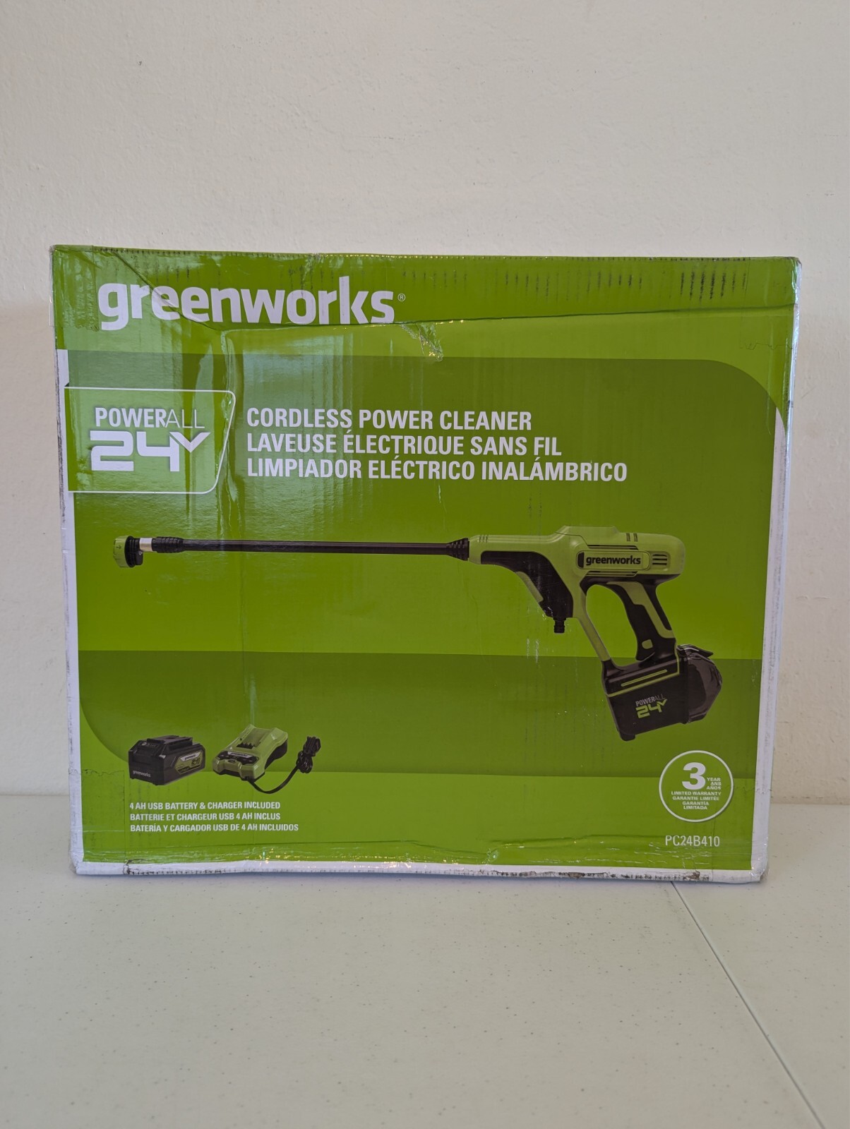Greenworks 24V 600 PSI Battery Pressure Washer, w/ 4Ah USB Battery and Charger