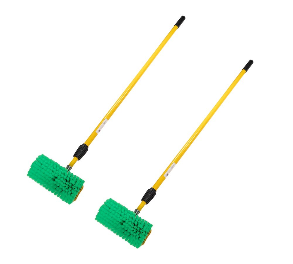 2Pc 10″ Bi-Level Car Wash Brush & 4′ to 8′ Long Handle w/Soft Bristles for Truck