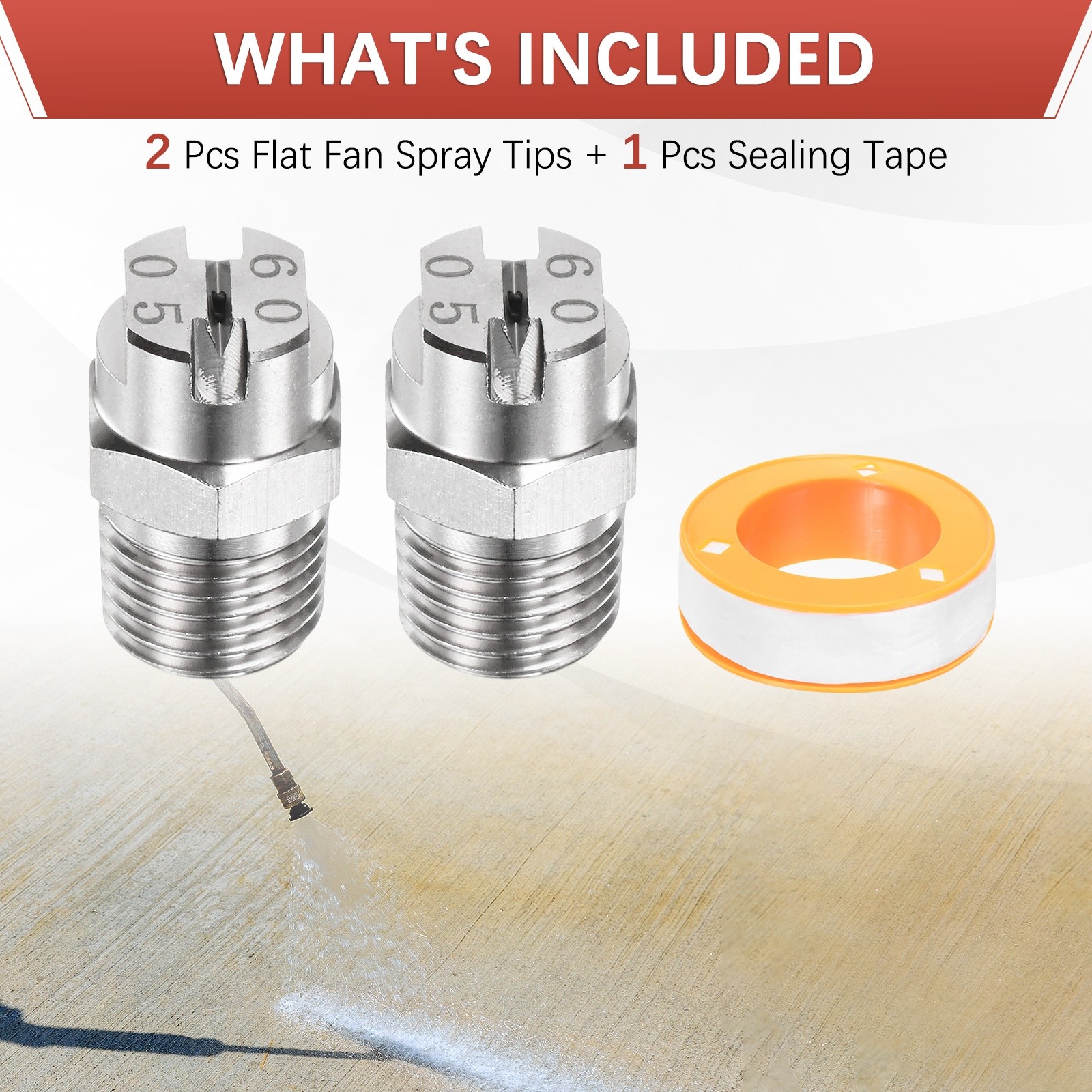 1/4″BSP 60° Flat Fan Spray Tip [3PCS] – Pressure Washer Nozzles [1.4MM]