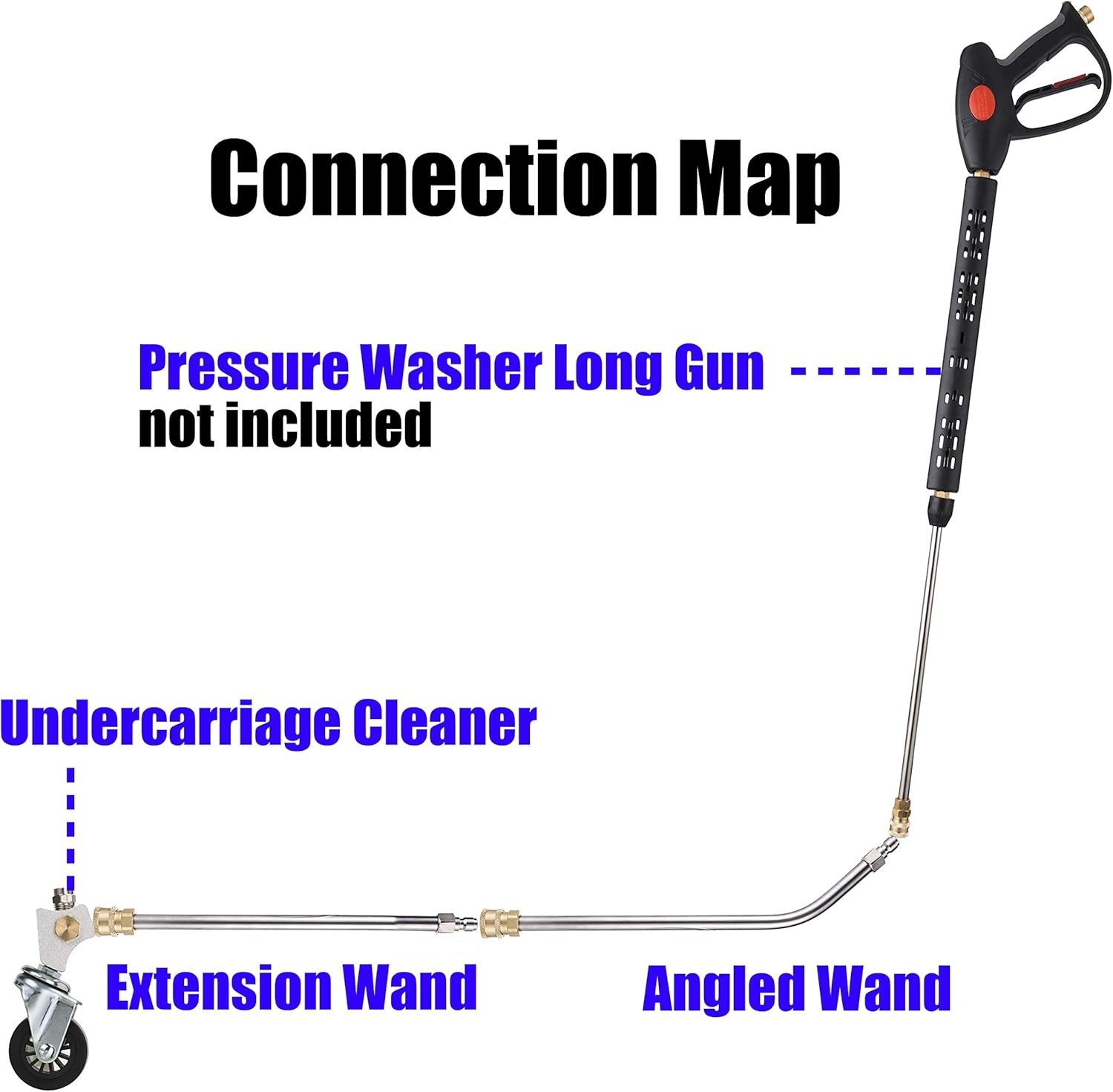 Portable Undercar Wash System with 45° Angled Wand – Cleans Oil & Grime Easily