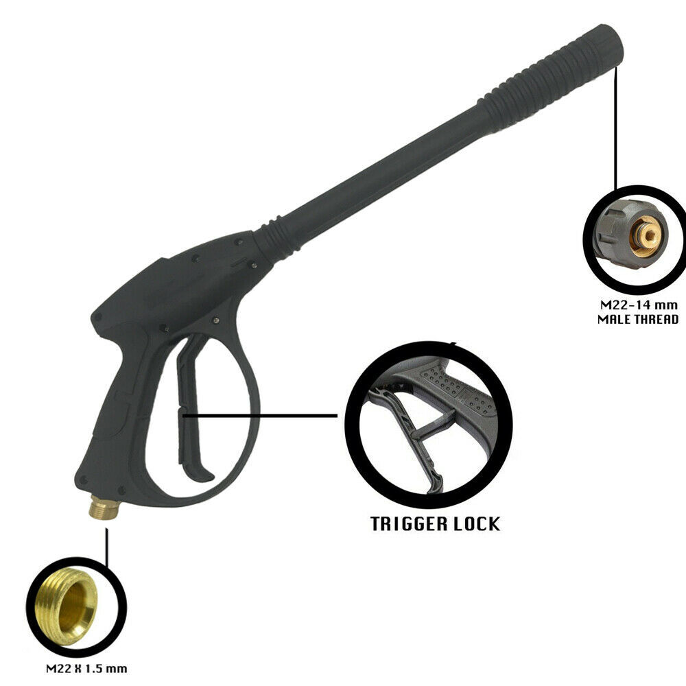 3000 PSI High Pressure Car Power Washer Spray Gun Wand Lance Nozzle Hose Kit M22