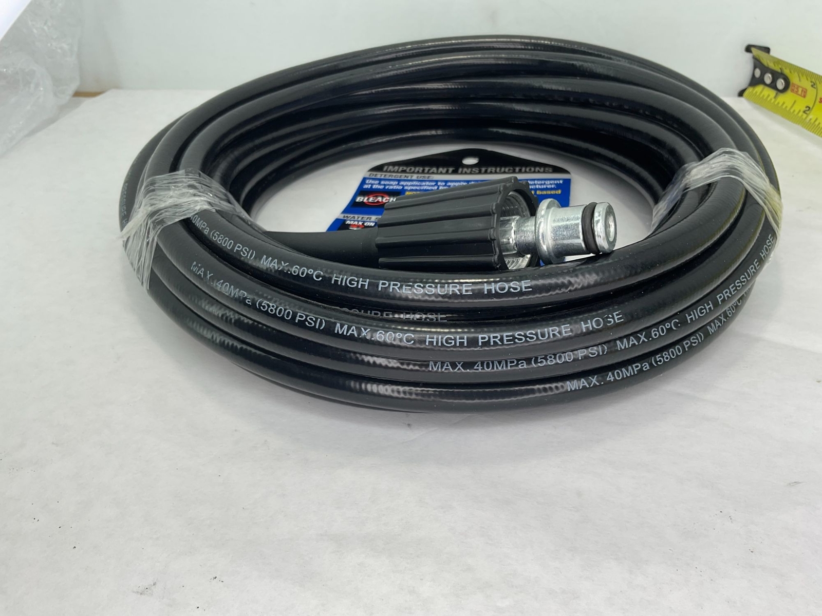 NEW 5M (16.4Ft) High Pressure Washer Replacement Hose M22 14 & Click Type Plug C