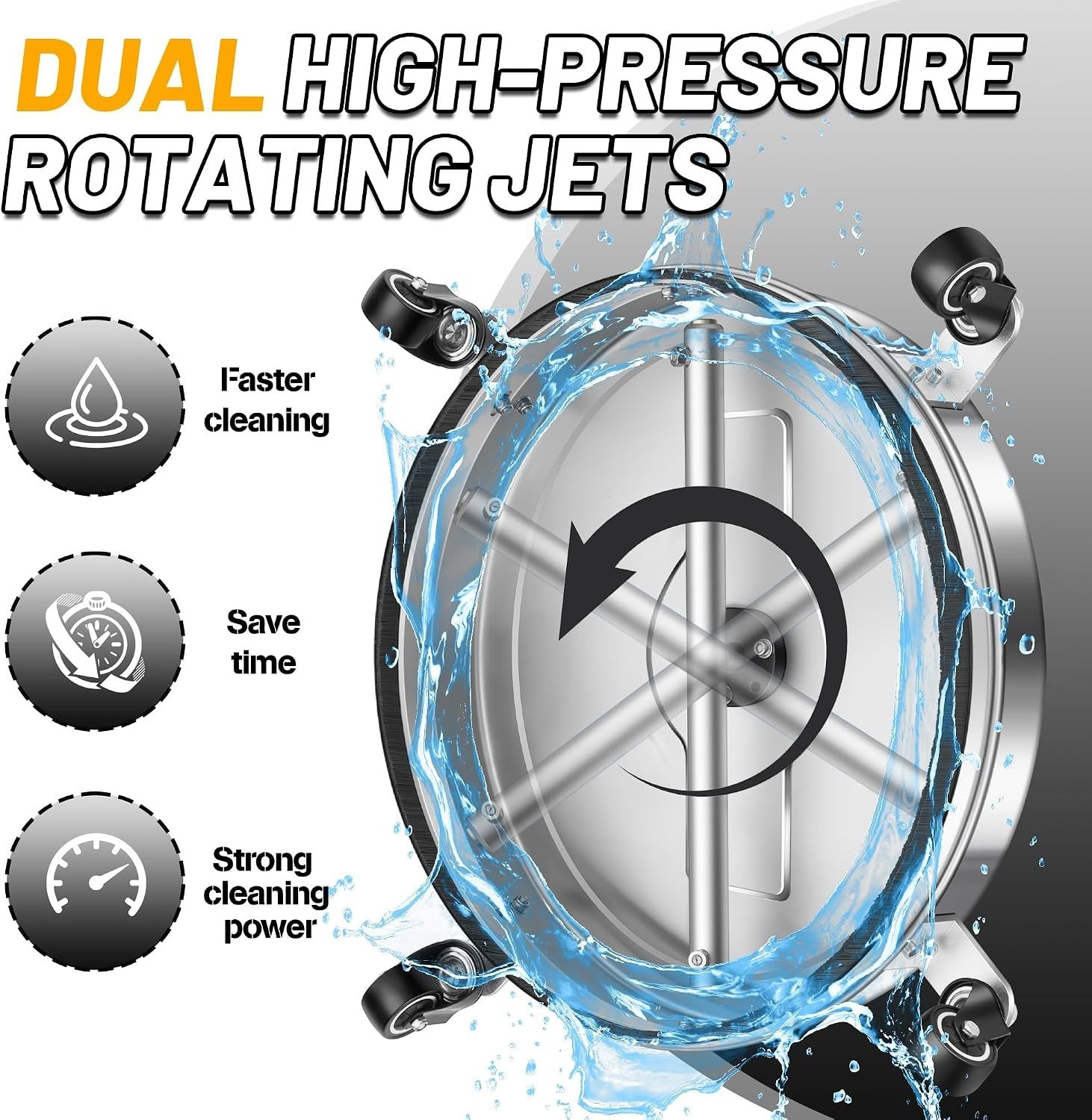 20” Stainless Steel Pressure Washer Surface Cleaner – Fast & Efficient Cleaning