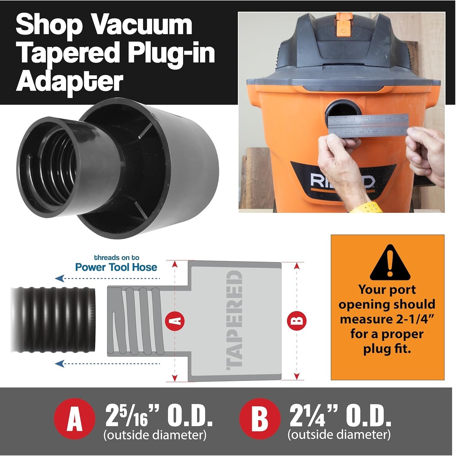 10-Foot Heavy-Duty Dust Collection Hose with Easy-Connect Sili Fit Fittings