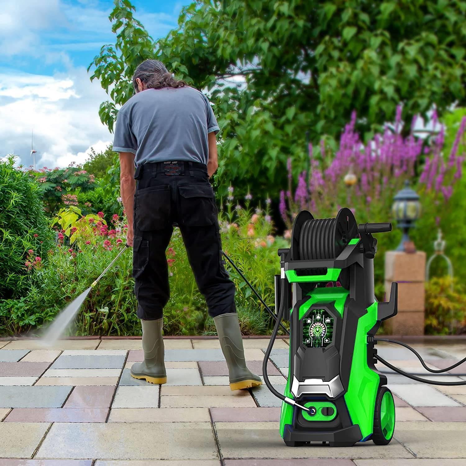 Electric High Pressure Washer 3800PSI 2.8GPM with Hose Reel and Touch Screen NEW