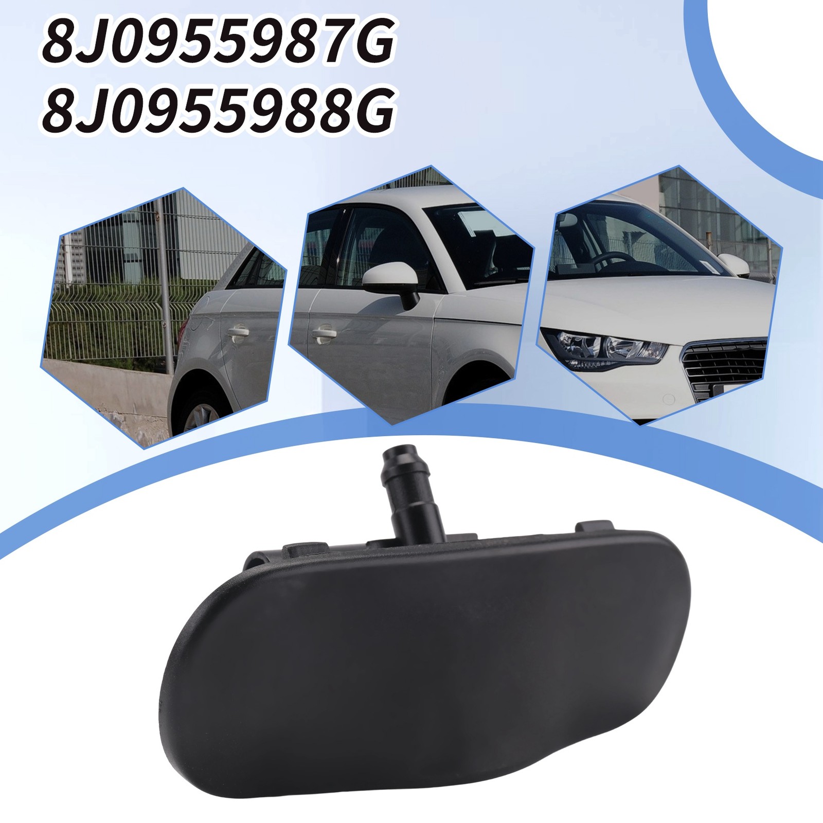 L&R Windshield Windscreen Washer Nozzle 8J0955987G / 8J0955988G for1859