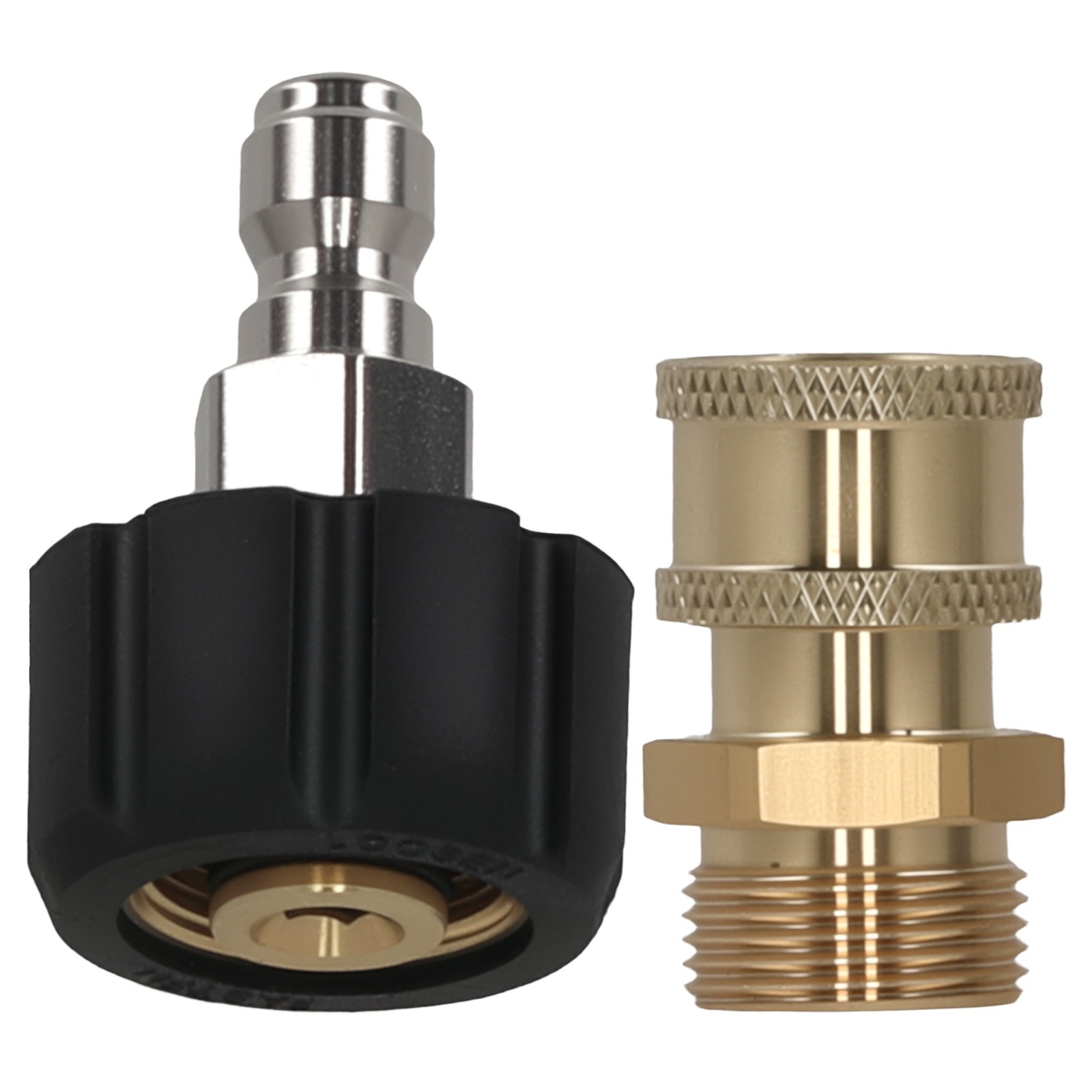 M22 to 1/4″ Brass Coupler Adapter for Pressure Washer Gun 5000PSI 2Pack
