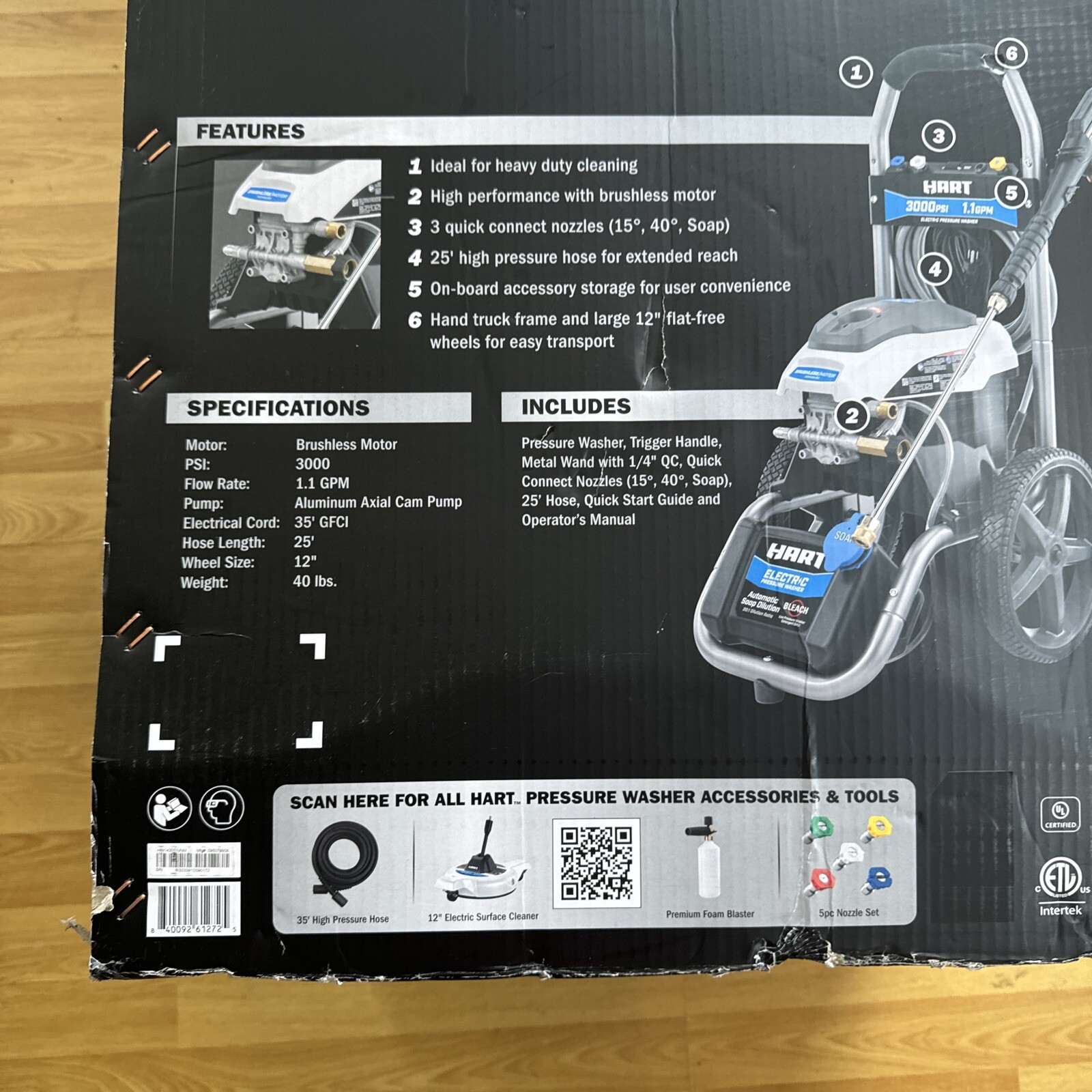 Hart HW143011VNM 3000PSI 1.1 GPM Cold Water Electric Pressure Washer (FVS027561)