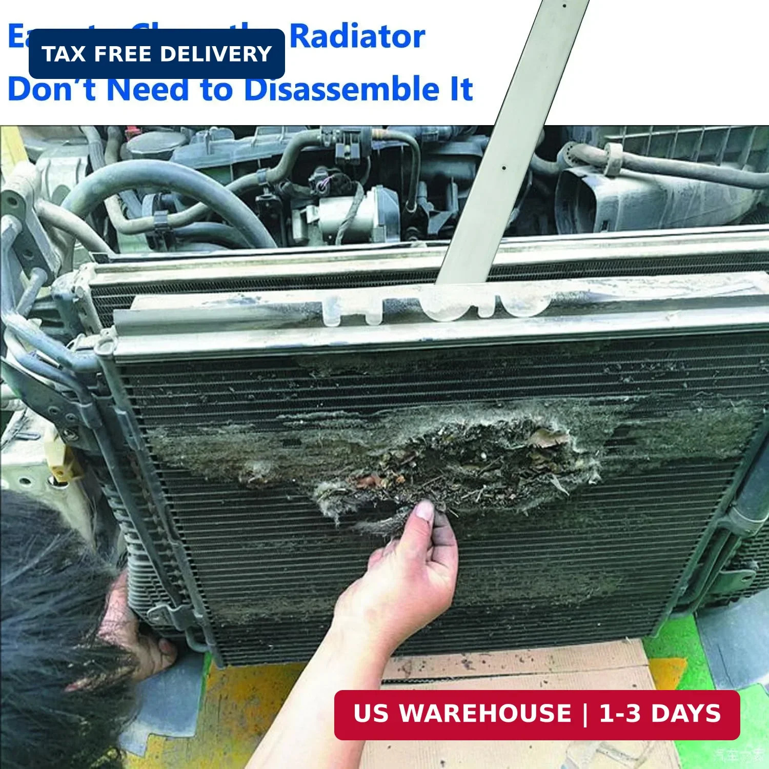 Lucstar Radiator Cleaning Wand & Car A/C Condenser Cleaner, Engine Cabin Air Fil
