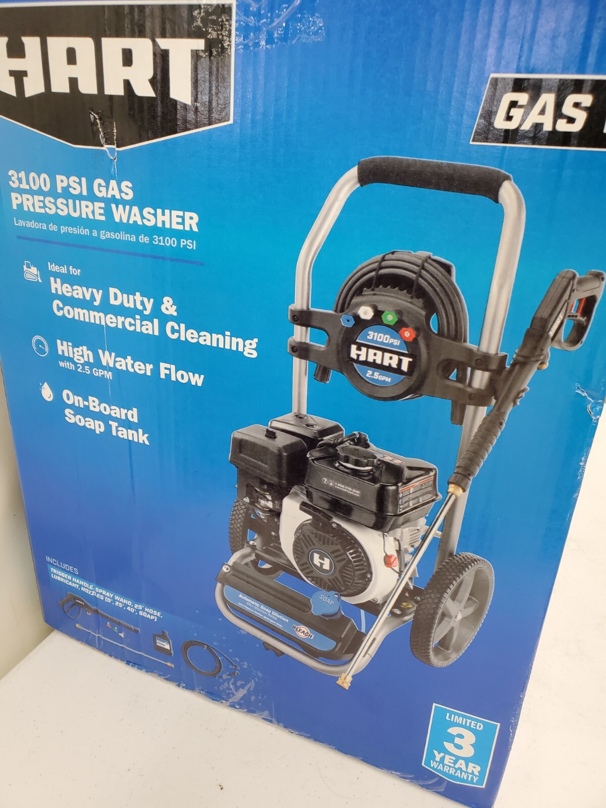 HART 3100 PSI Gas Pressure Washer – 2.5 GPM – (129269-3 KO CTRA5)