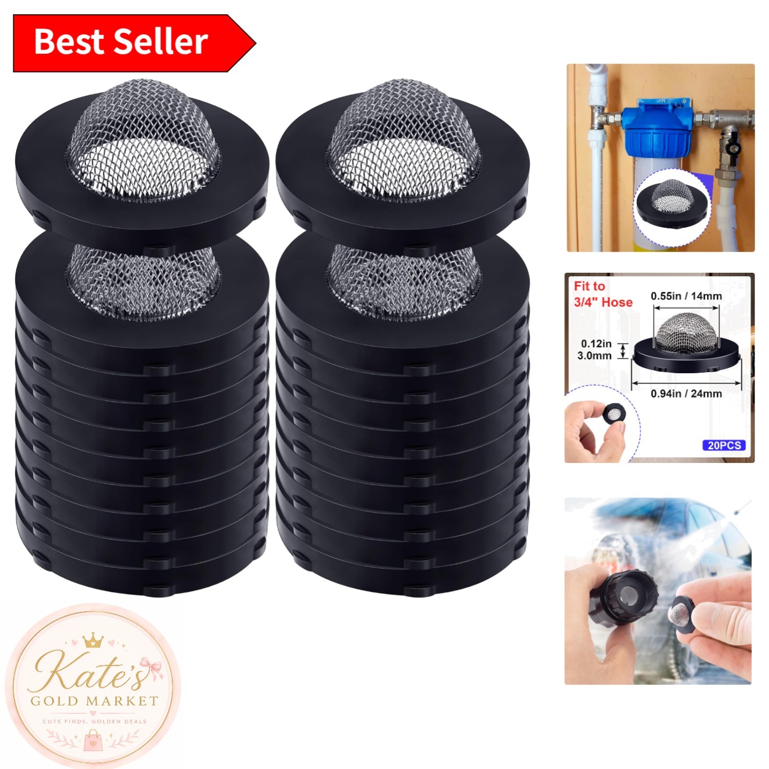 20 Pcs Stainless Steel Hose Filter Washers – Durable and Efficient for Hoses