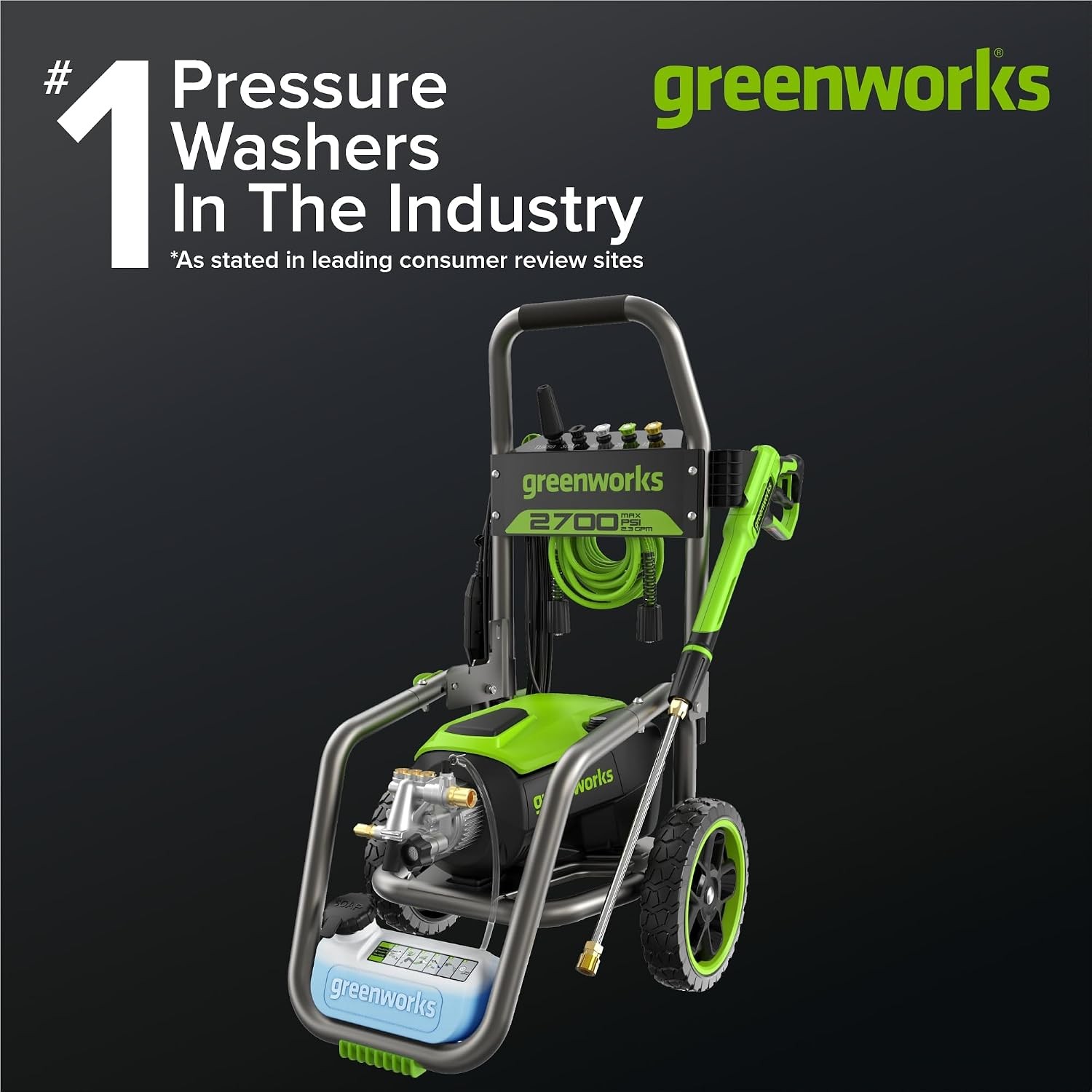 Greenworks 2700 PSI (2.3 GPM Max) Brushless Electric Pressure Washer