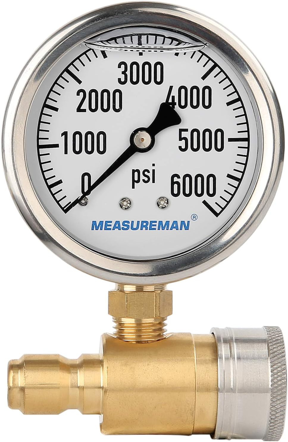 2-1/2″ Pressure Washer Gauge, Pressure Gauge Kit, 3/8 Inch Quick Connect
