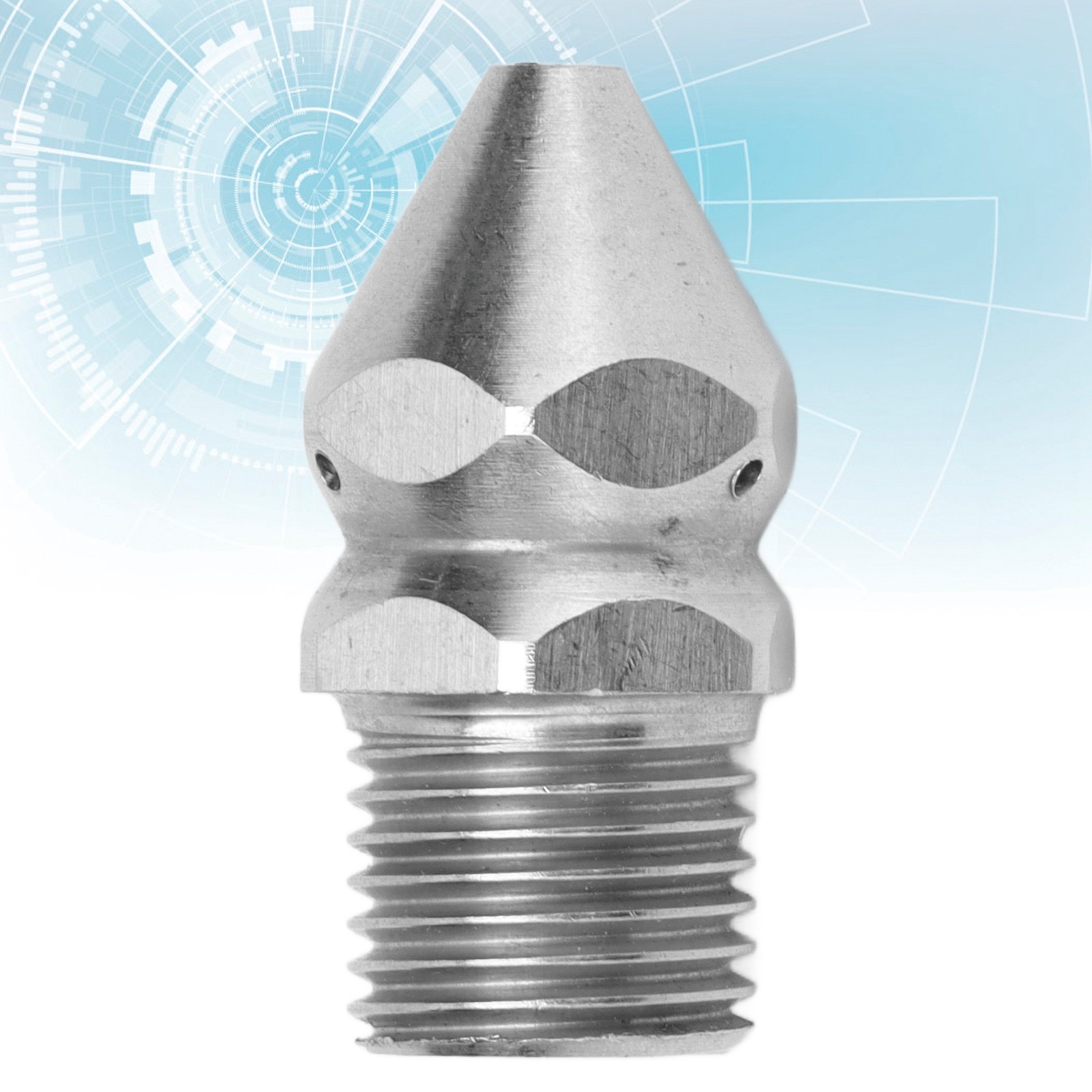 Pipe Cleaning Nozzle G1/4in Male Thread Sewer Nozzle Drain Sewer Wash Jet 4Hole