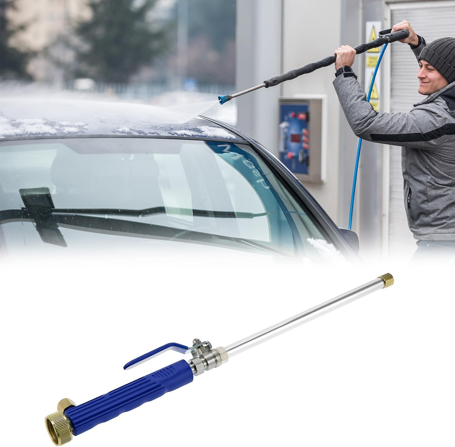 Durable Brass & Stainless Steel Pressure Washer Wand with Adjustable Nozzle Tips