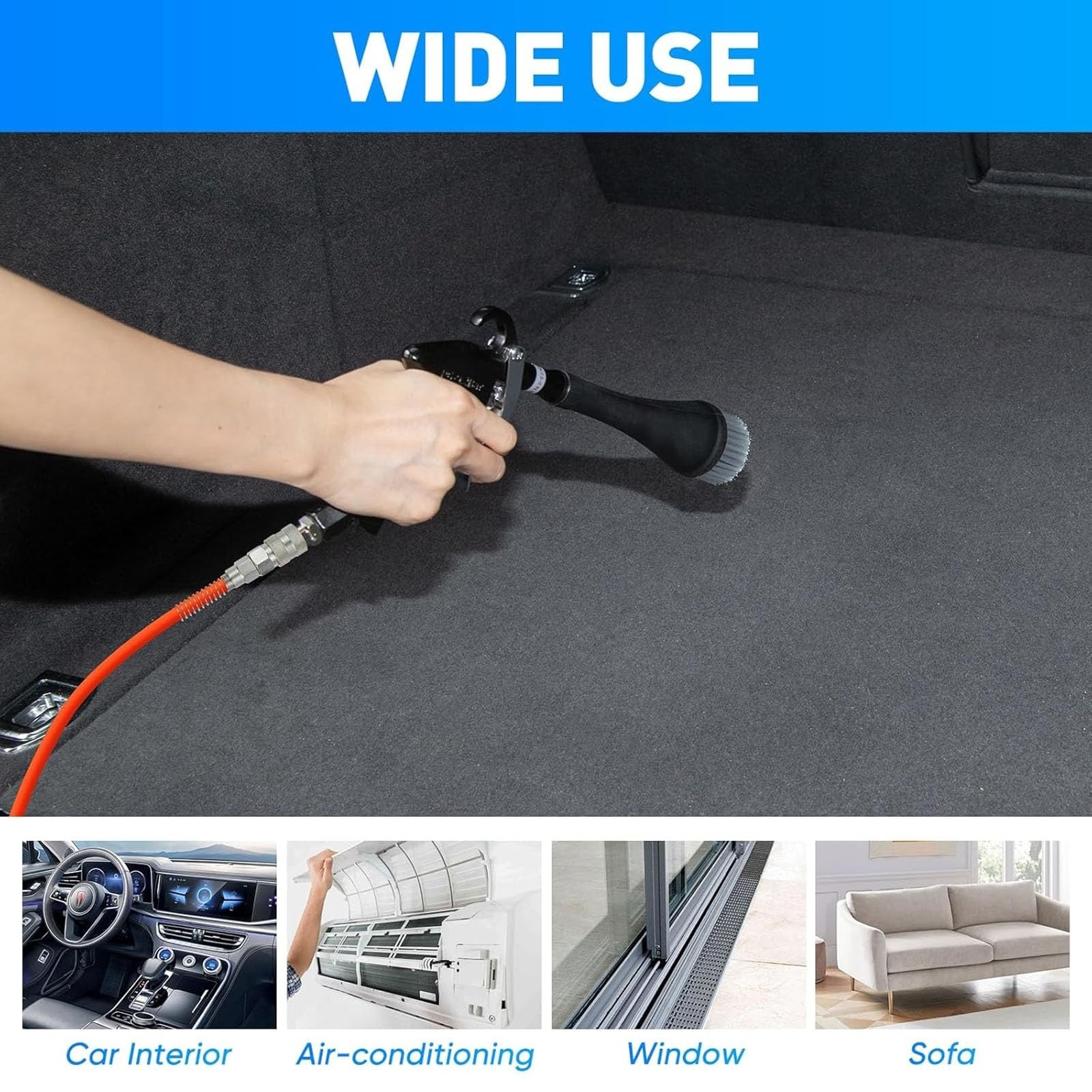 Car Detailing Air Cleaning Gun with 2 Nozzles – Remove Dirt & Dust Fast!