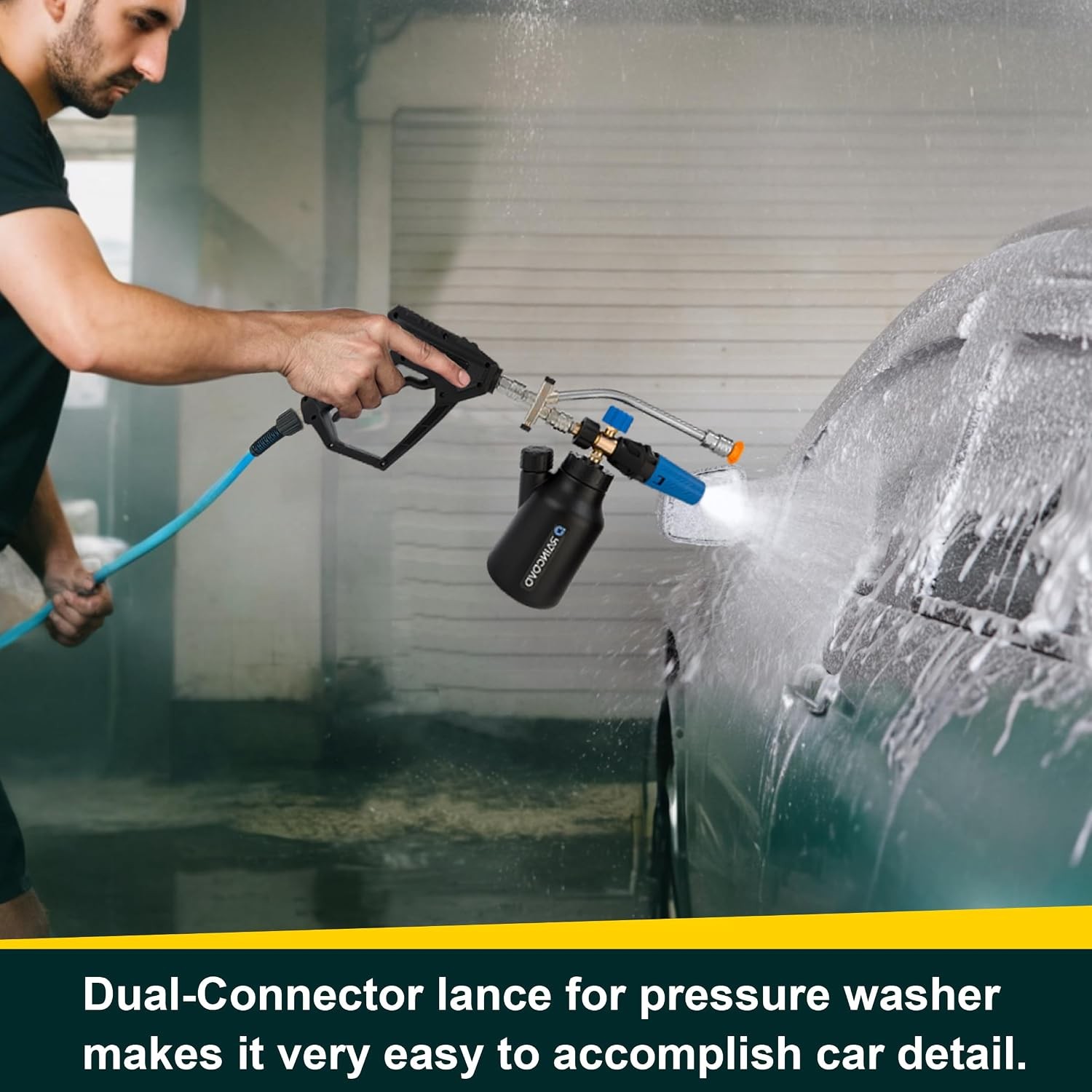 Dual Connector Lance Pressure Washer Foam Cannon Attachment Power Washer Soap