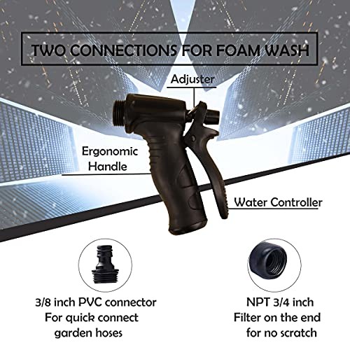 Foam Cannon for Garden Hose，Adjustment Ratio Dial Foam Gun,Car Wash Soap Yellow