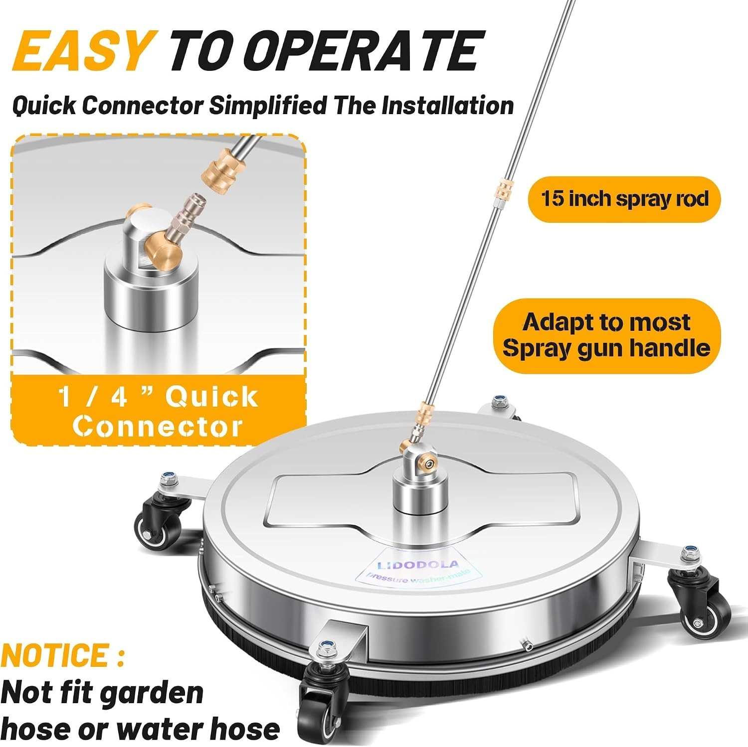 20” Stainless Steel Pressure Washer Surface Cleaner – Fast & Efficient Cleaning