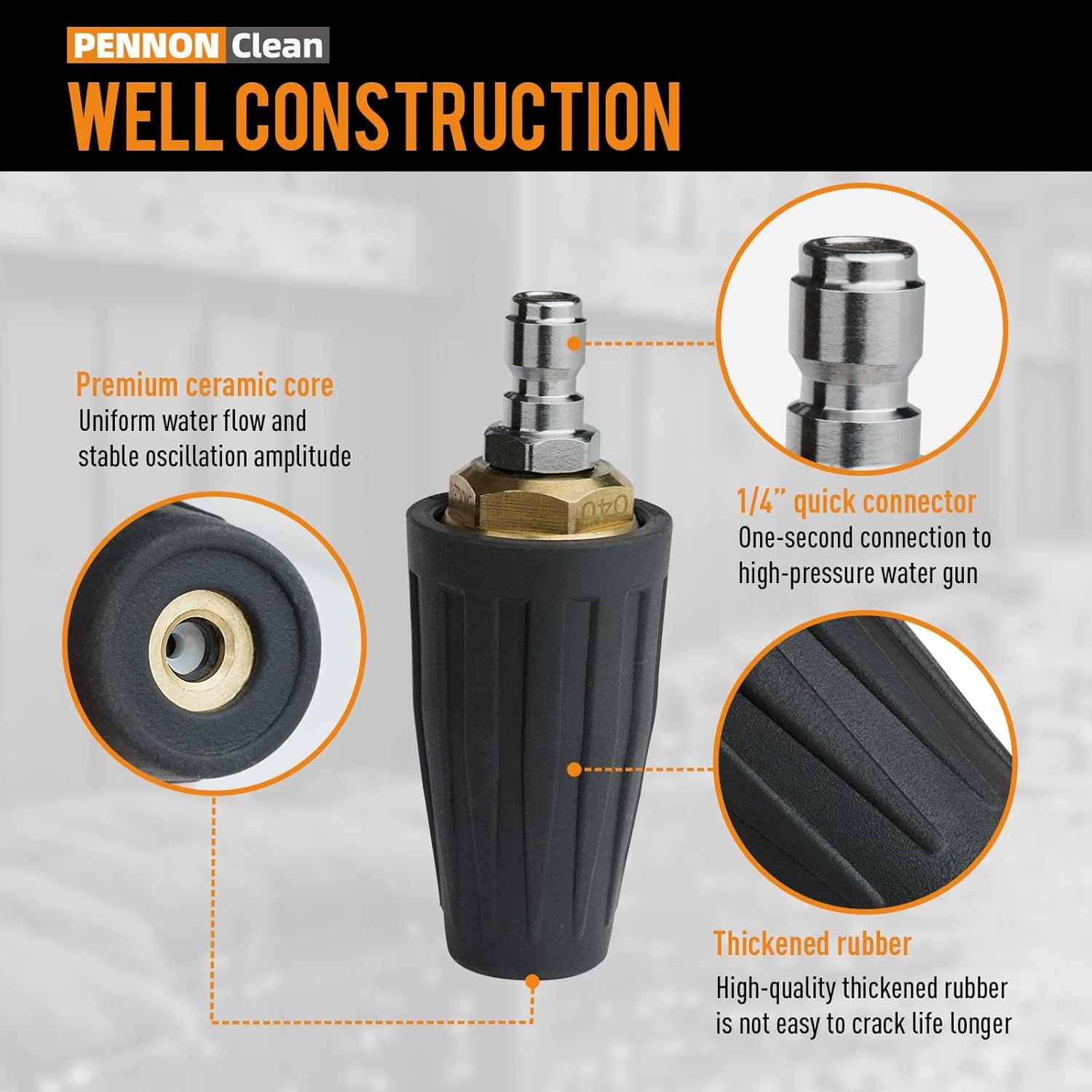 Turbo Nozzle Pressure Washer,4000PSI (MAX 5000PSI) Pressure Washer Nozzle with 1