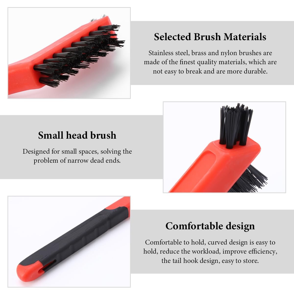 FSTURIOS 3 PCS Wire Brush Set, 7 Inch Brass/Stainless Steel/Nylon 3