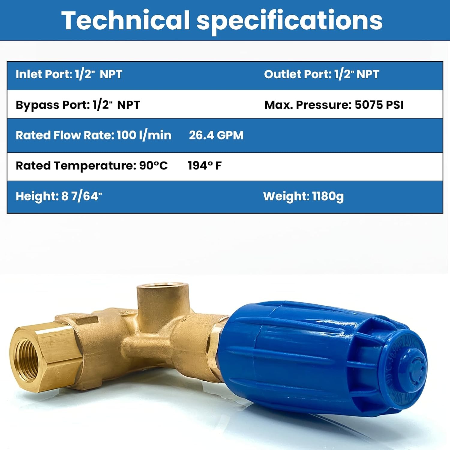 Pressure Washer Pump 85/310 Unloader Valve w/ Knob