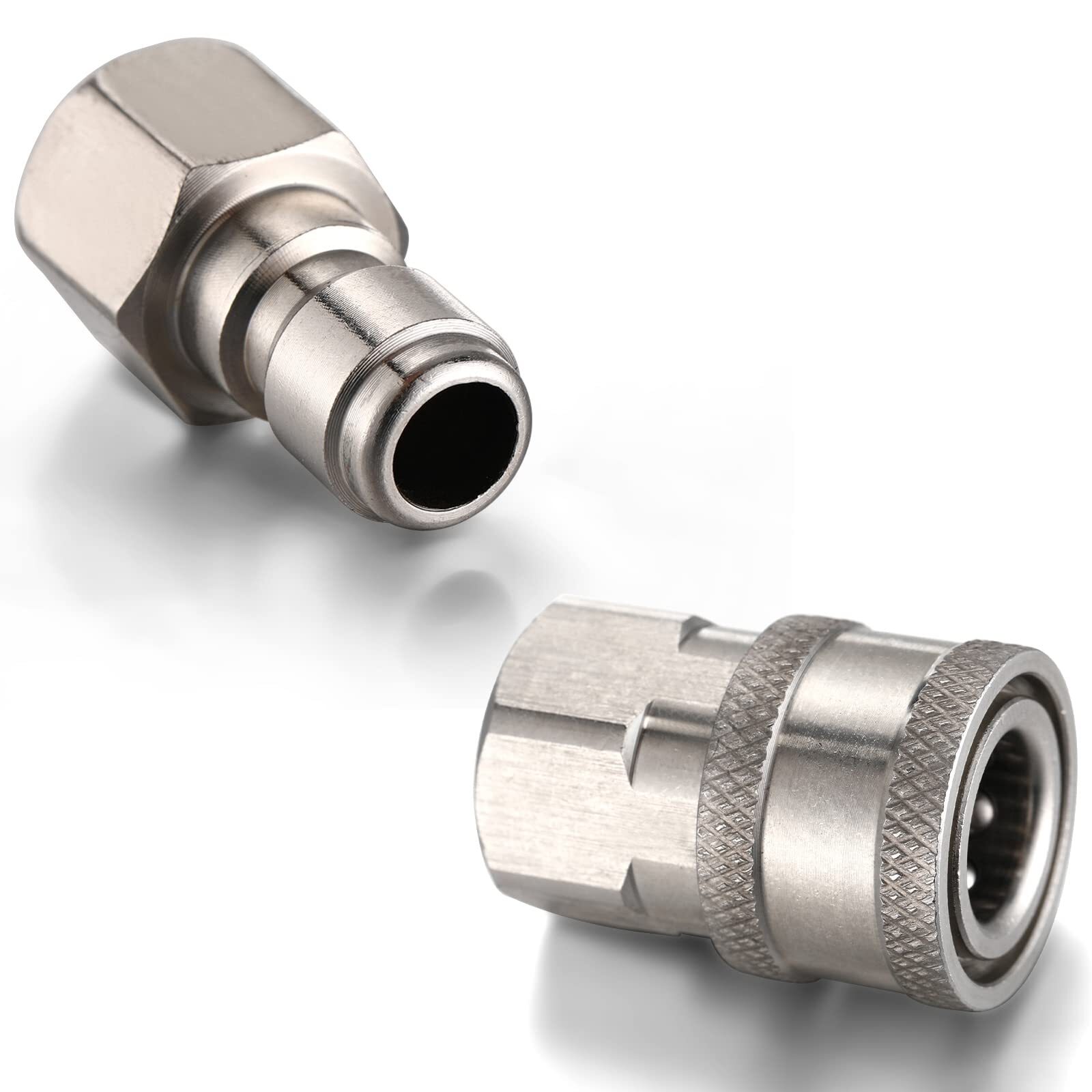 2 Sets 1/4″ NPT Pressure Washer Quick Connect Plug & Coupler Male & Female
