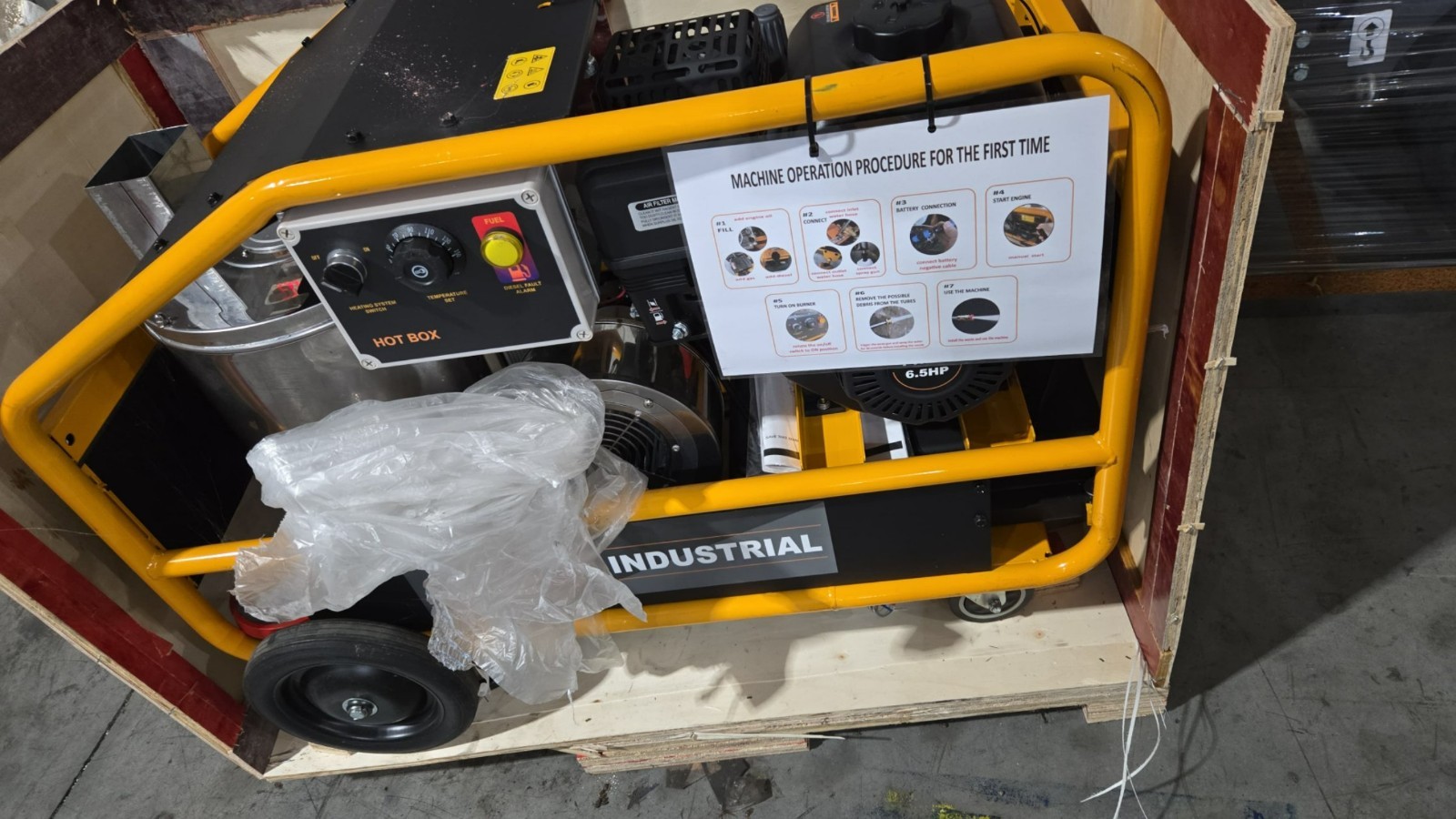 Agrotk Hot Water Pressure Washer Machine 6.5HP Gas Engine 3000 PSI Diesel Burner