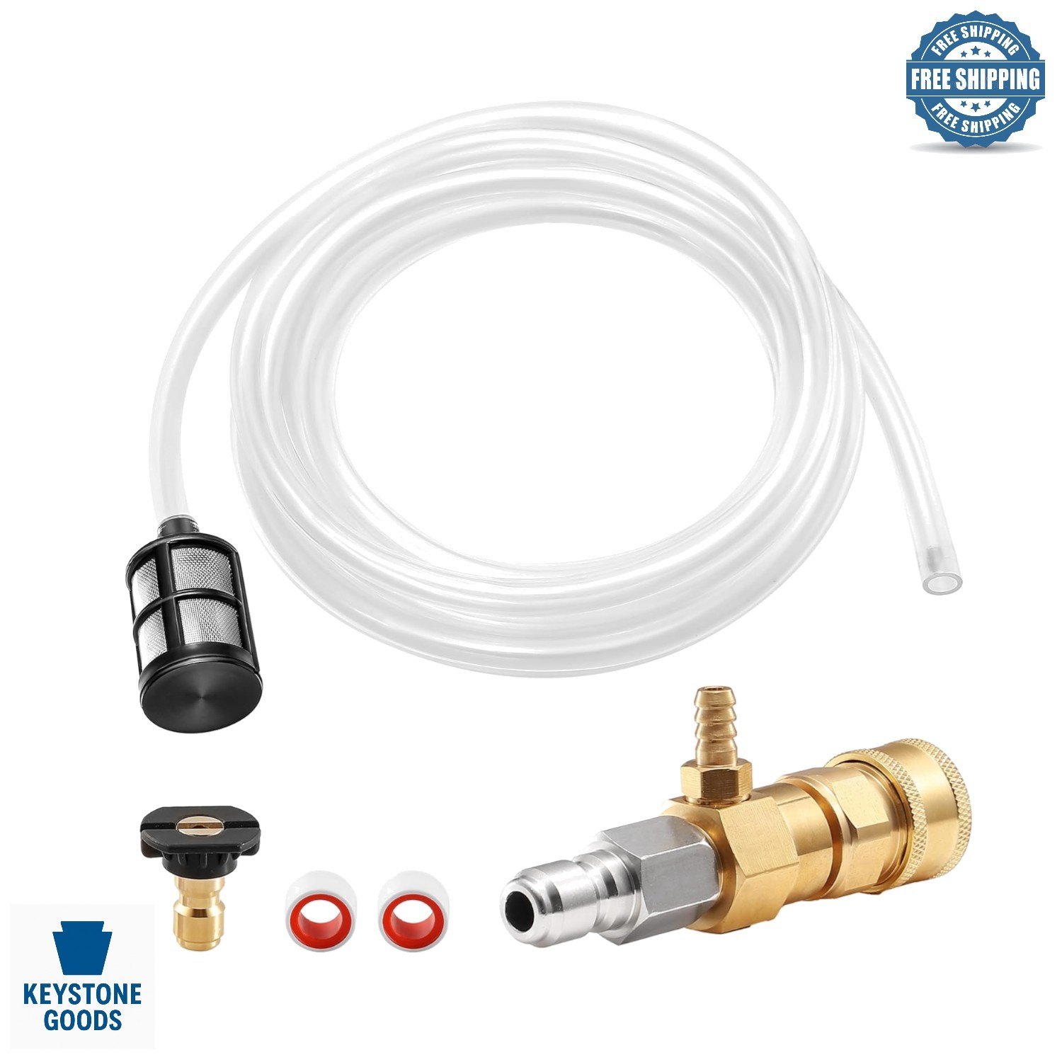 Heavy-Duty Brass & Stainless Steel Pressure Washer Chemical Injector Kit for …