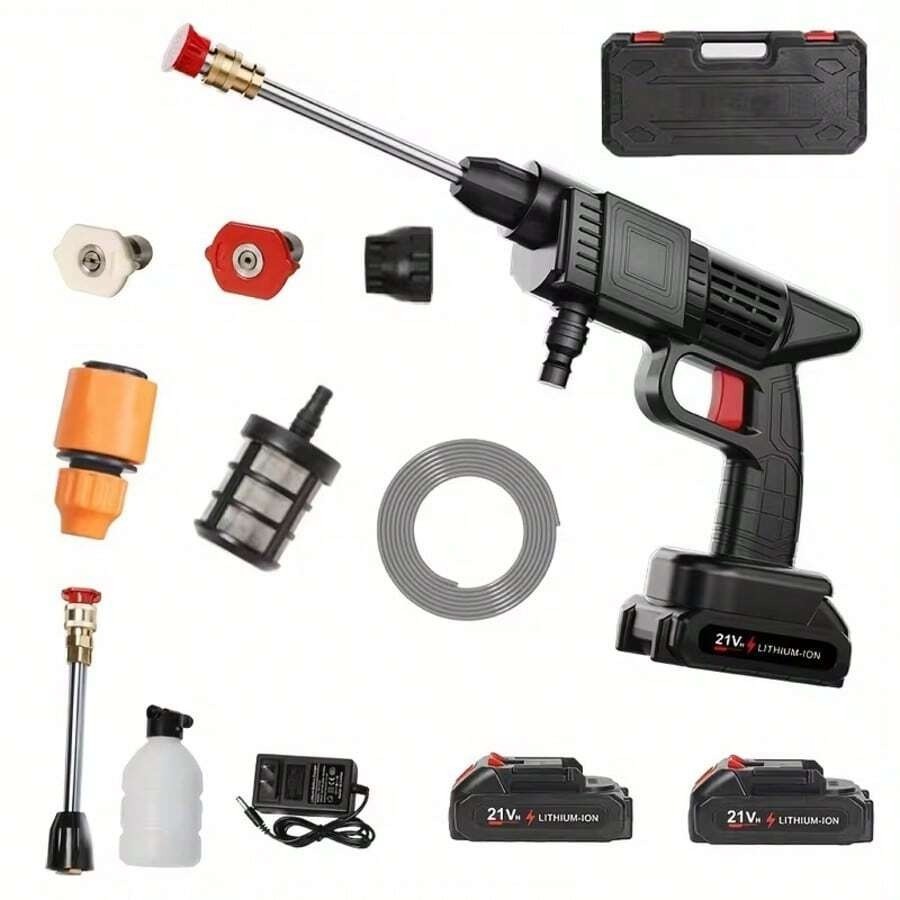 21V Cordless Pressure Washer with 2 Batteries 6-in-1 Nozzle
