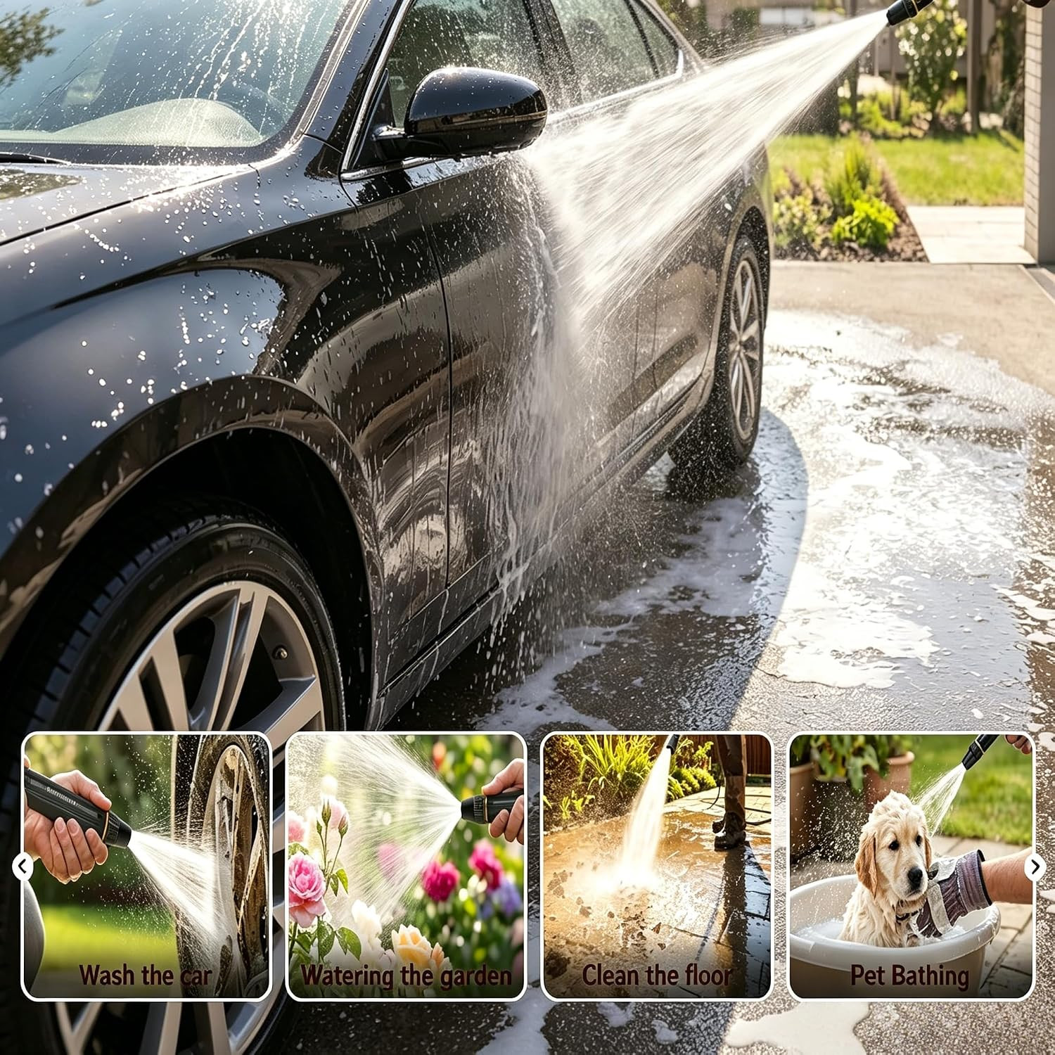High Pressure Power Washer Nozzle with Connector Set,Direct Spray Gun,Power Jet