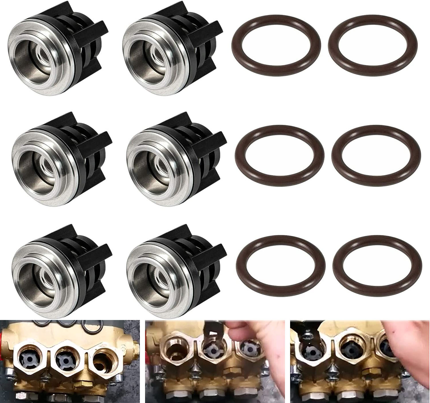 12PCS AR1828 Pressure Washer Pump Check Valves Kit For Annovi Reverberi 18mm