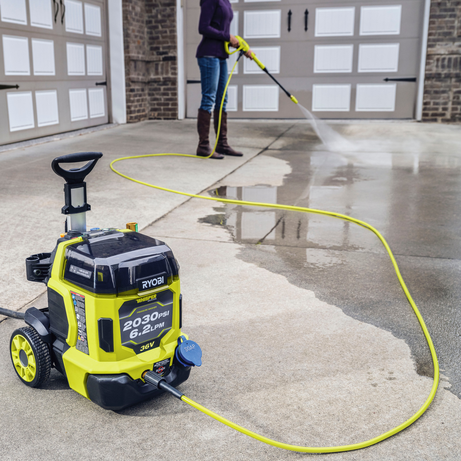 Ryobi 36V HP 6.0Ah 2030 PSI Pressure Washer Kit