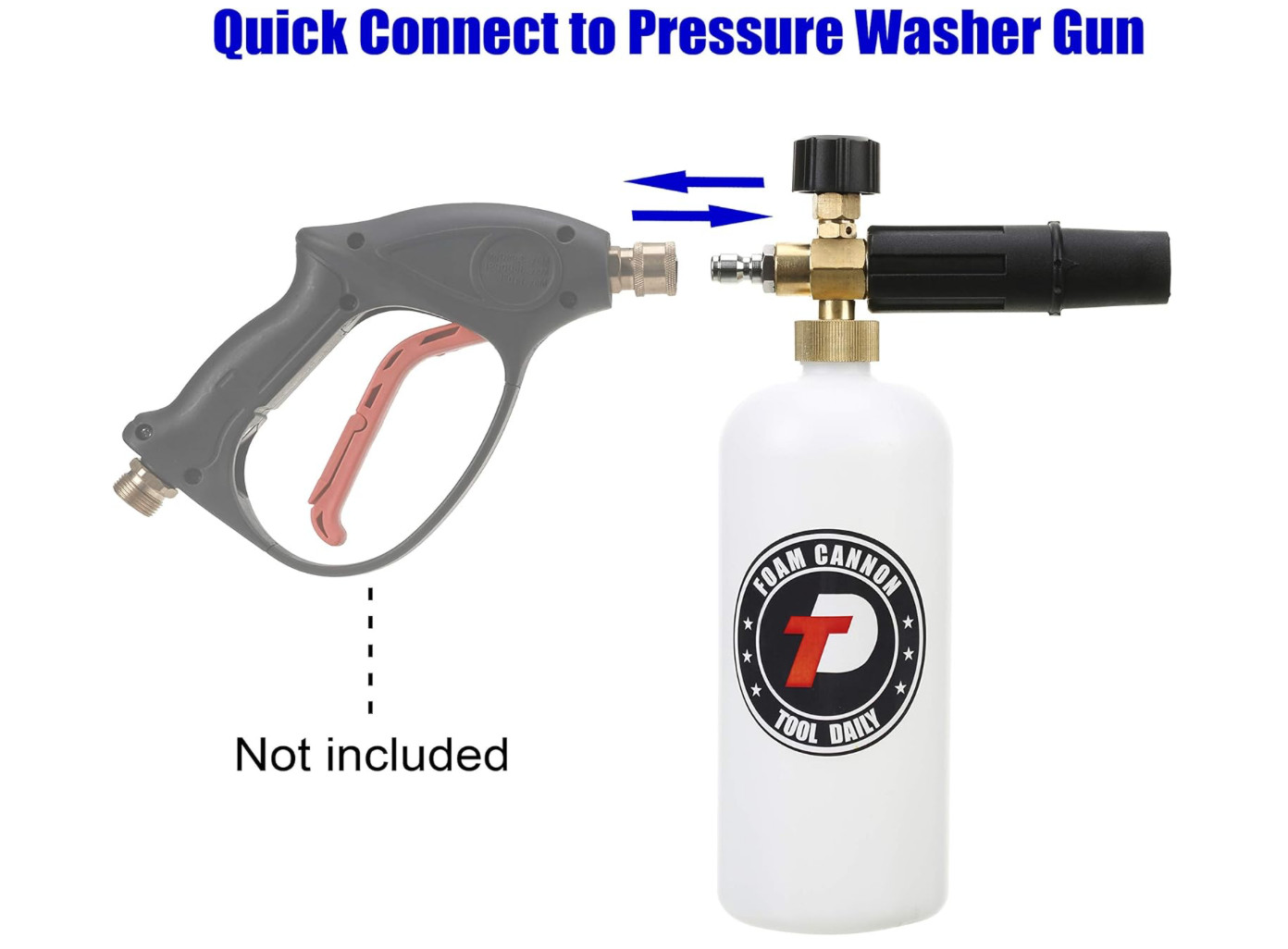 Tool Daily Foam Cannon with 1/4 Inch Quick Connector, 1 Liter, 5 Pressure Washer
