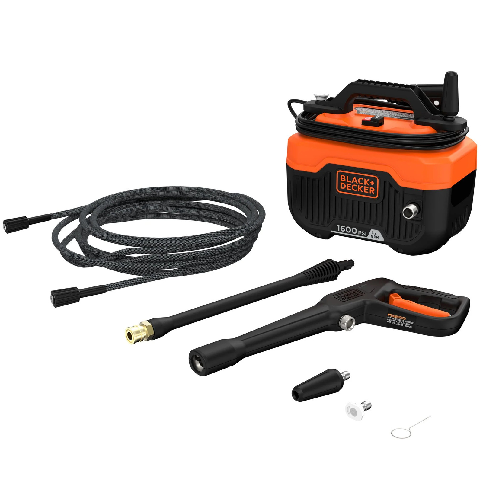BLACK+DECKER Electric Cold Water Pressure Washer (1,600 Max PSI)- BEPW1600