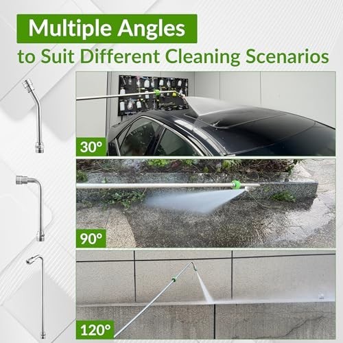 120″ Stainless Steel Pressure Washer Extension Wand, 5 Nozzle Tips, 4000 PSI