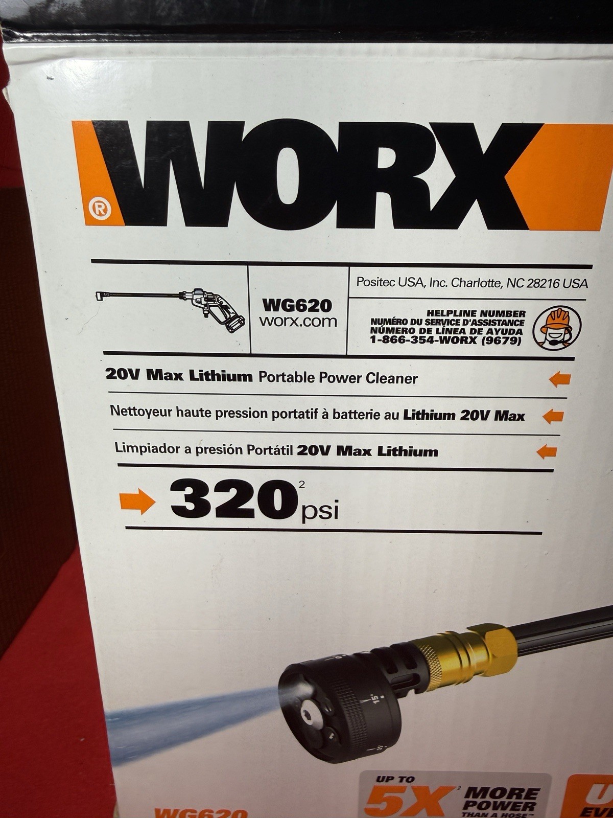 WORX HydroShot 20V Cordless Portable Power Cleaner (WG620) w/ Battery & Charger