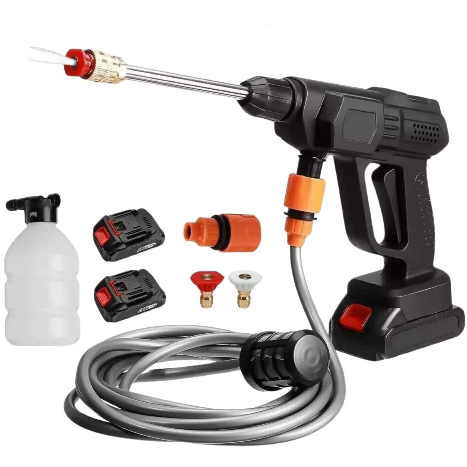 Portable High Pressure Battery Washer + Accessories 48V 2 Batteries