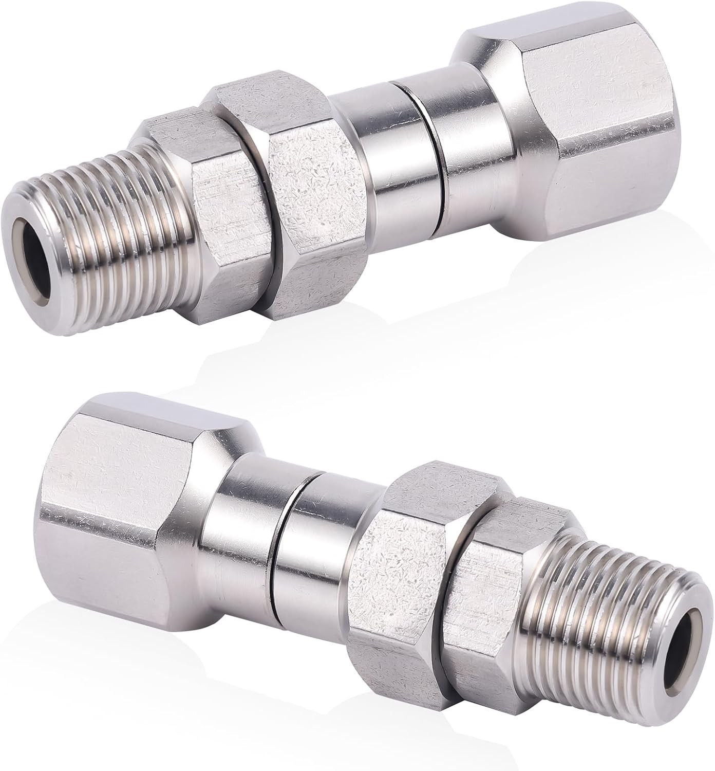 Gosknor 2Pcs 3/8″ NPT Pressure Washer Swivel Fitting, Stainless Steel 360°Kink-F