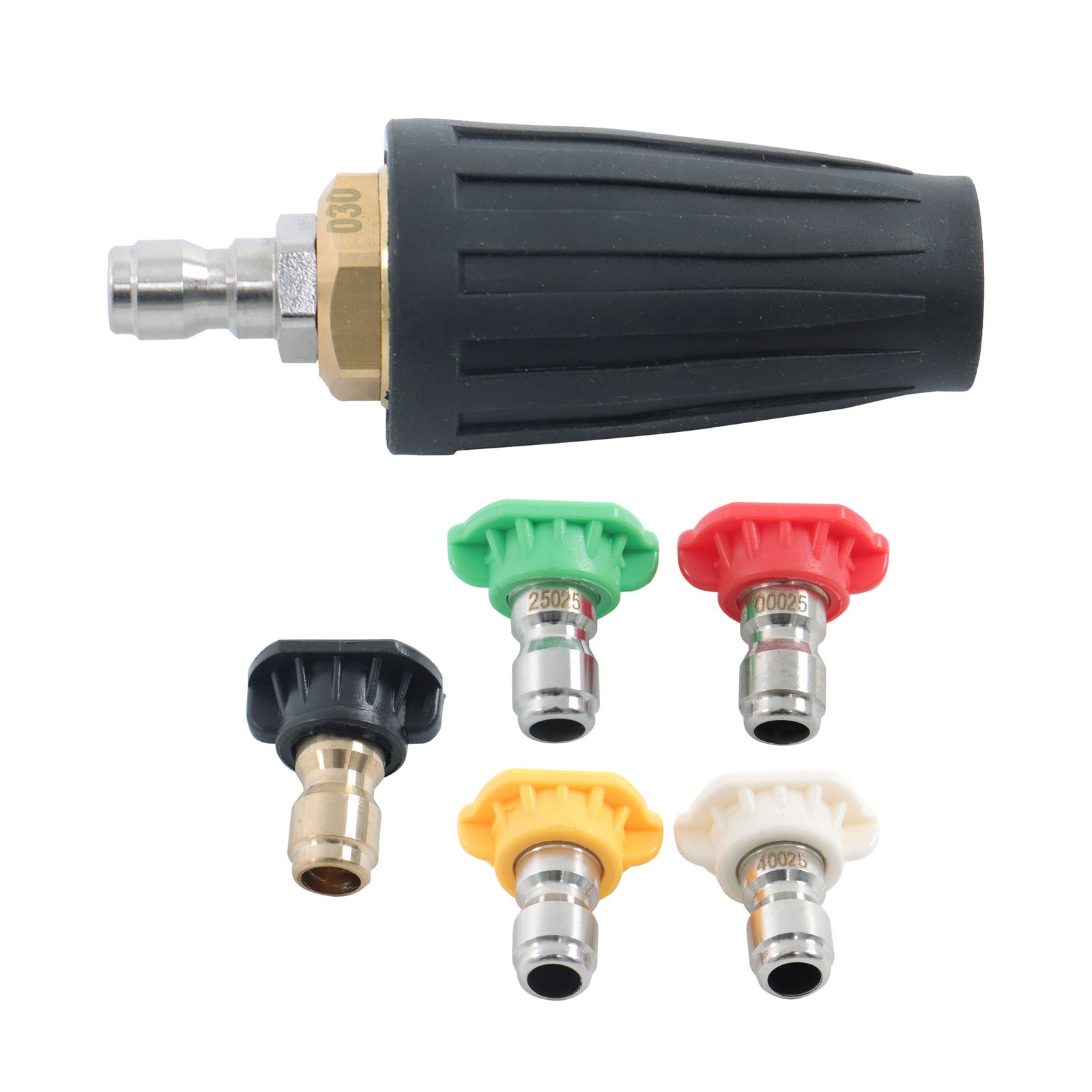 1/4 inch 3600 PSI Rotating High Pressure Turbine Nozzle Set with 5 Spray Nozzles