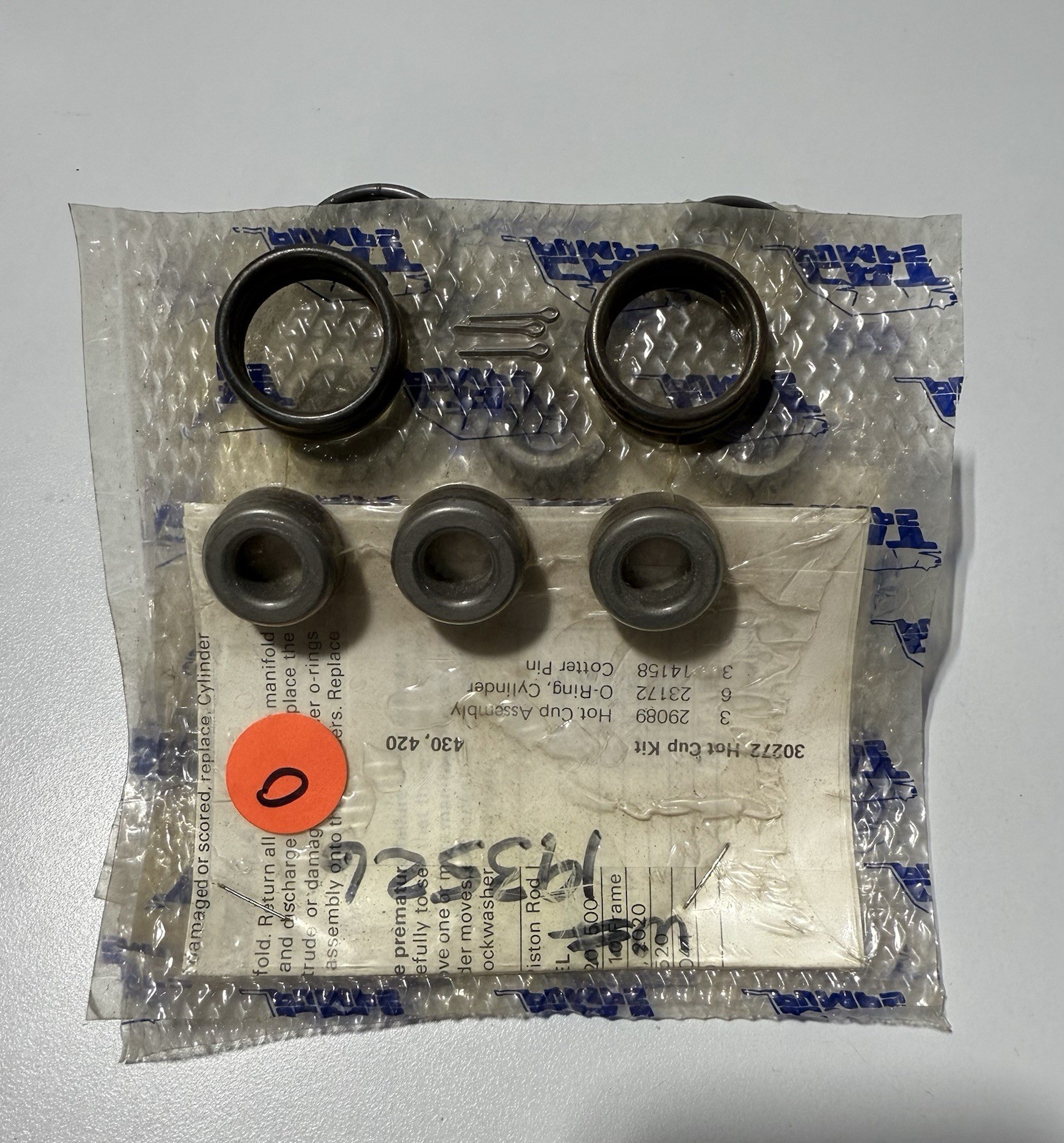 CAT PUMPS 30272 Hot Cup Kit for 280, 420, & 430 Pumps *NEW*