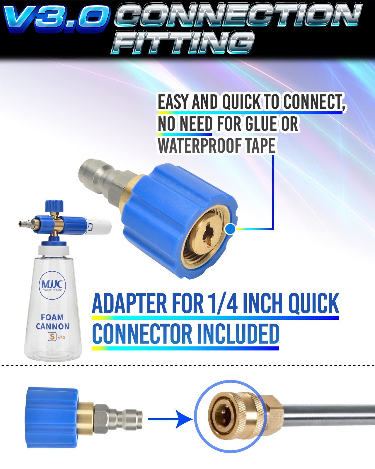 Foam Cannon S V3.0 (Thicker Snow Foam Technology) with 1/4 Inch Quick Connect…