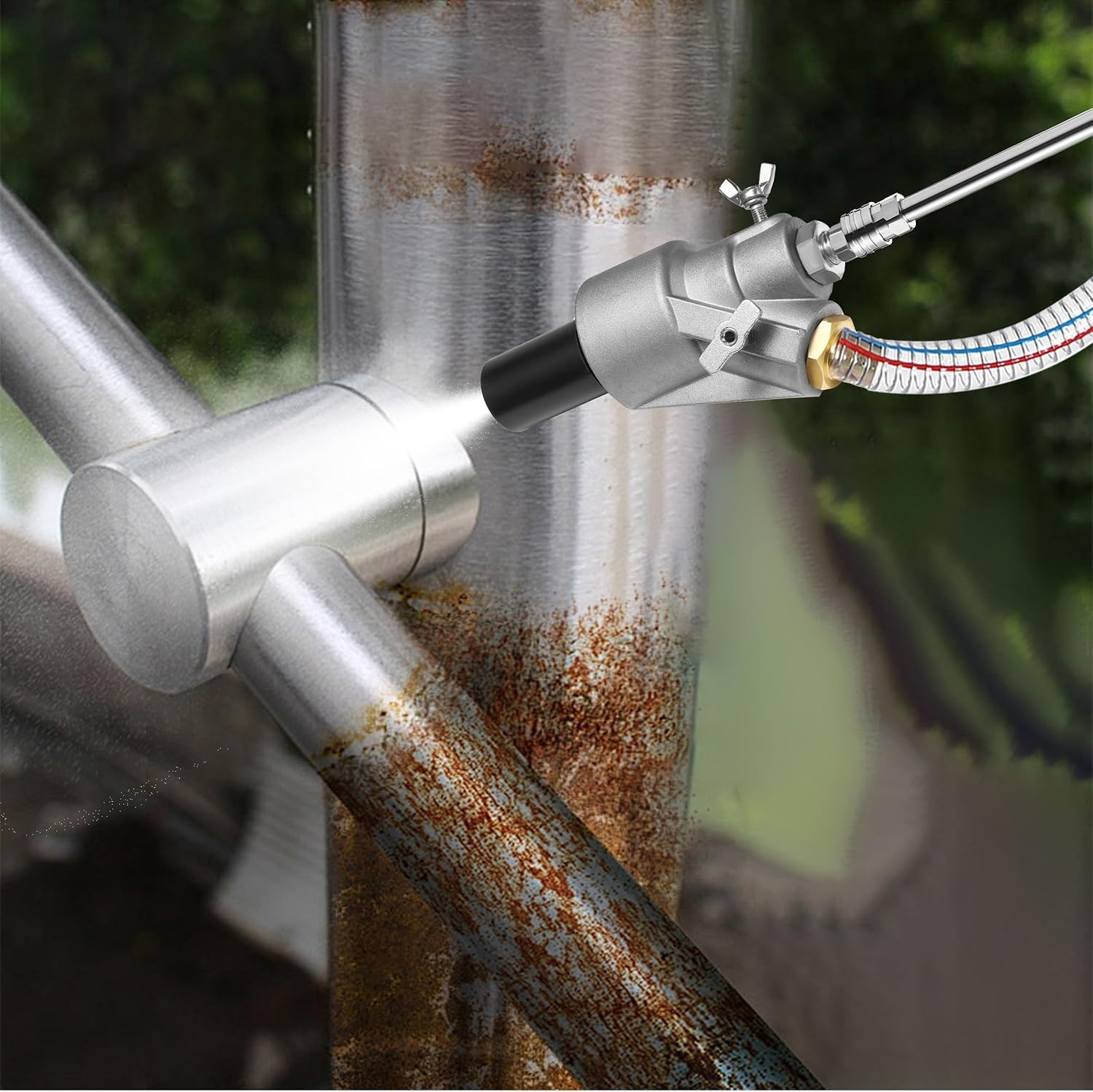 Professional Dustless Sand Blasting Kit for Graffiti & Rust Removal – 5000 PSI