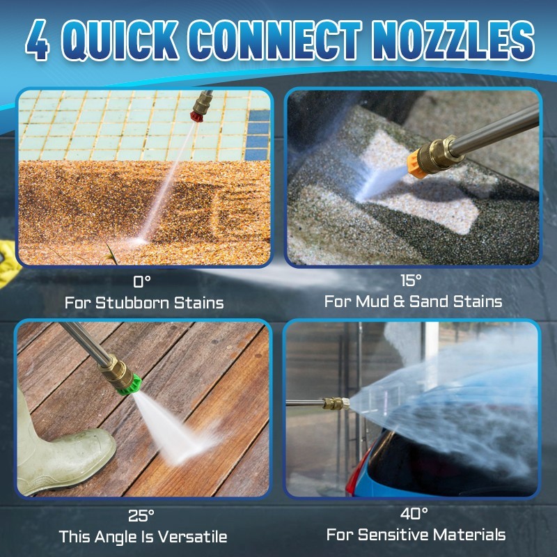 Pressure Washer 4500PSI 4.0GPM, 15-Level Touchscreen, 4 Nozzles, for Driveway